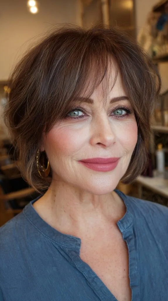 Chic-Caramel-Textured-Lob-with-Bangs