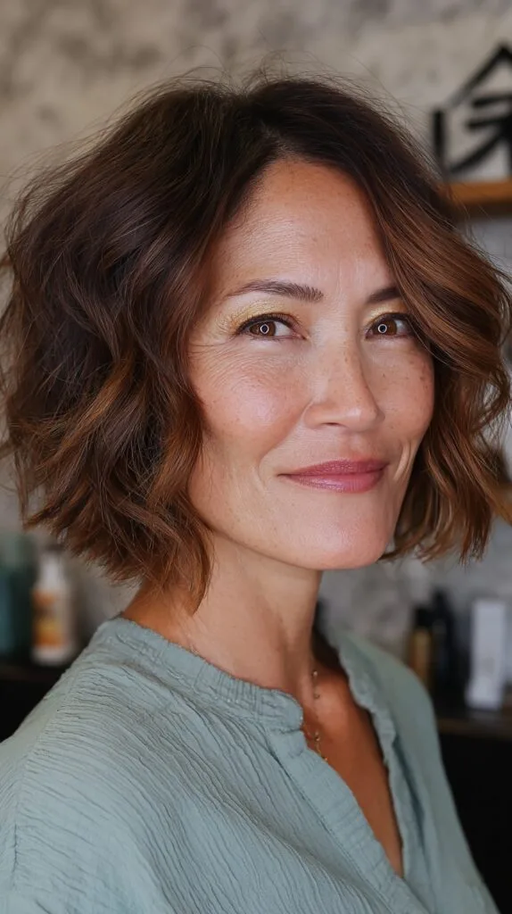 Chic Curly Bob with Subtle Layers