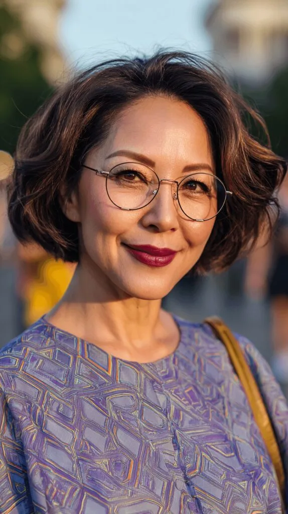 Chic Feathered Bob with Side-Swept Layers