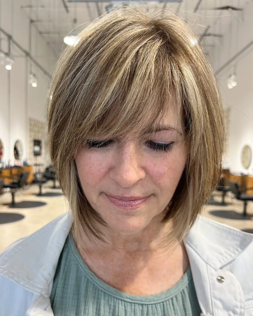 Chic Layered Bob with Side-Swept Bangs