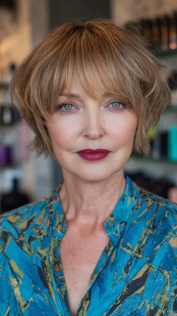 Chic Layered Bob with Soft Bangs
