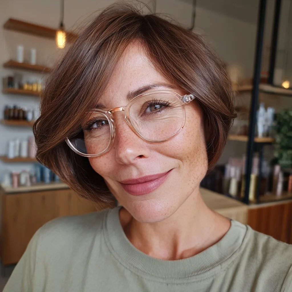Chic Layered Bob with Subtle Volume