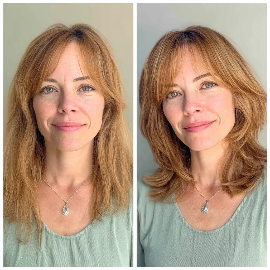 Chic Layered Cut with Soft Bangs