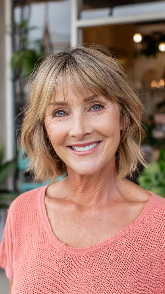 Chic Layered Shag with Subtle Bangs