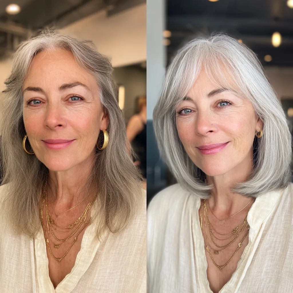 Chic Long Bob with Soft Bangs