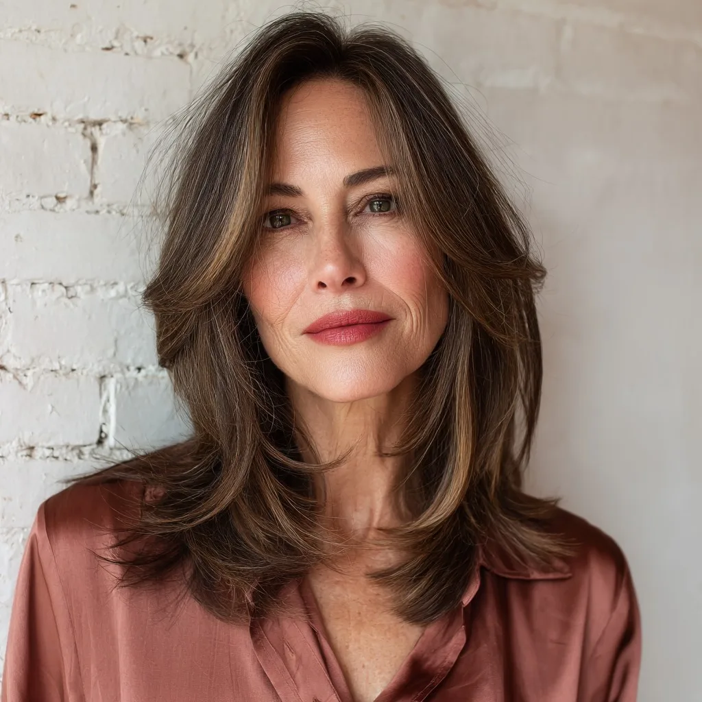 Chic Long Layers with Subtle Face-Framing Highlights