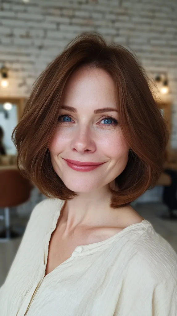Chic Rounded Bob with Subtle Layers