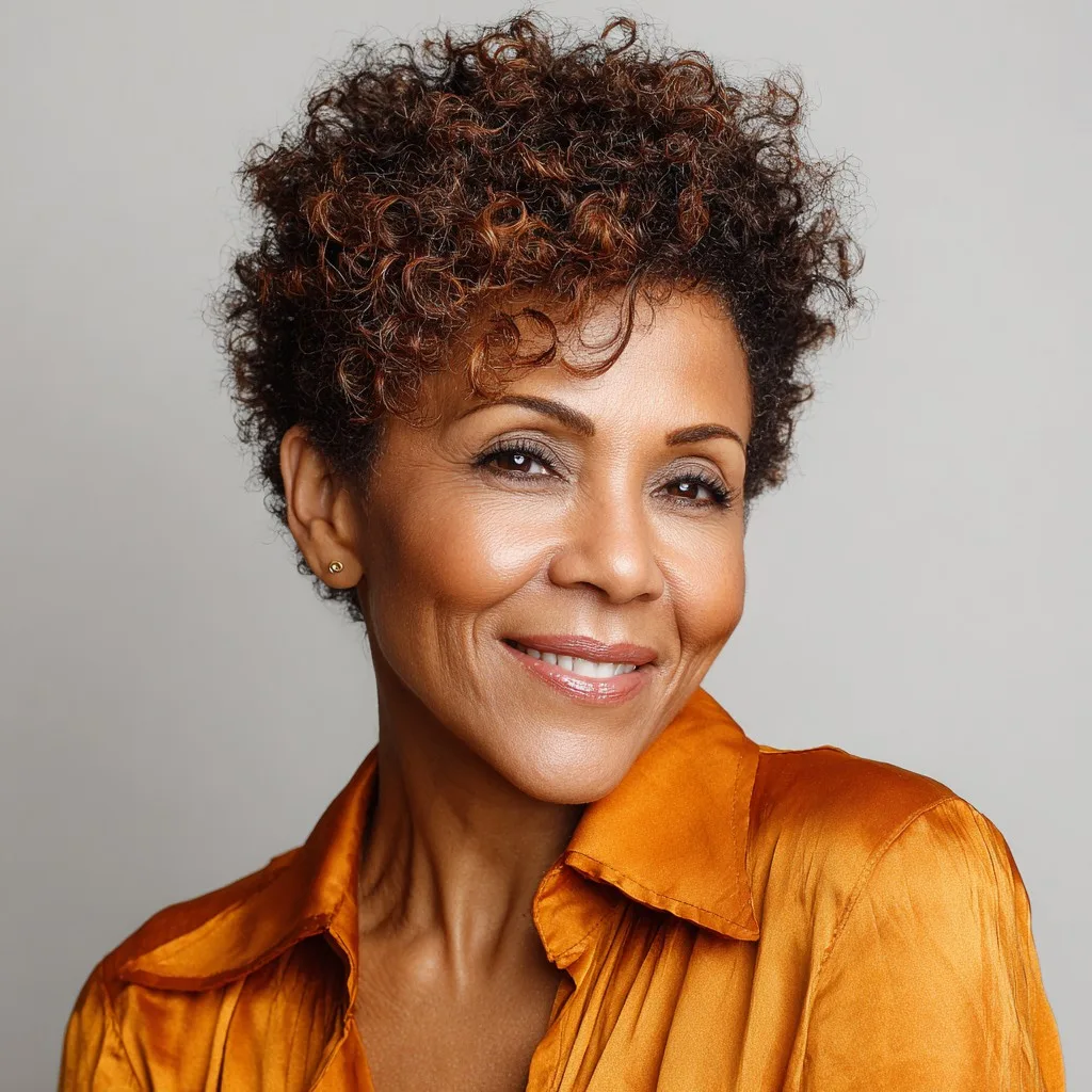 Chic Short Coily Cut with Defined Curls