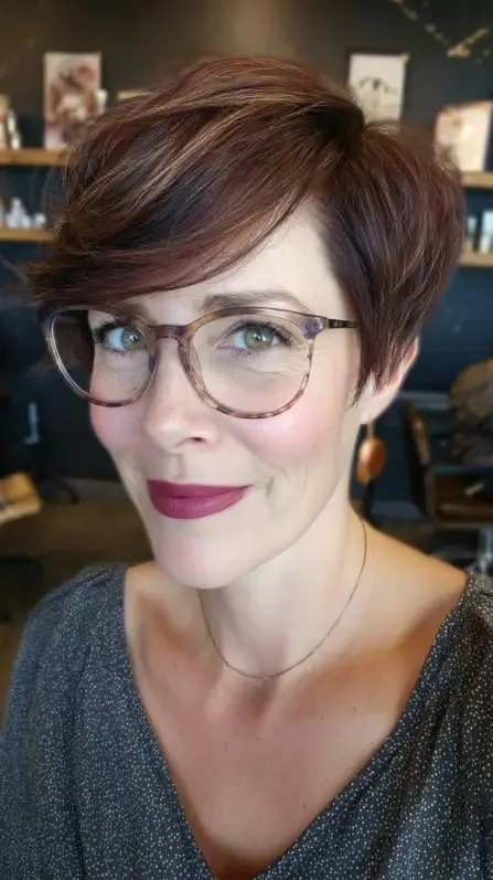 Chic Short Pixie Cut with Soft Side Bangs