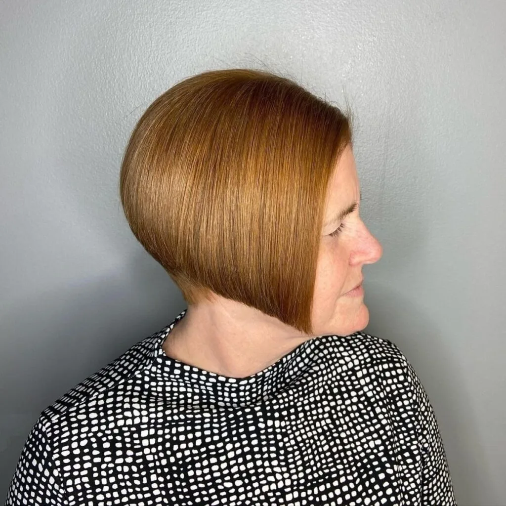 Chic short textured inverted bob for older women over fifty