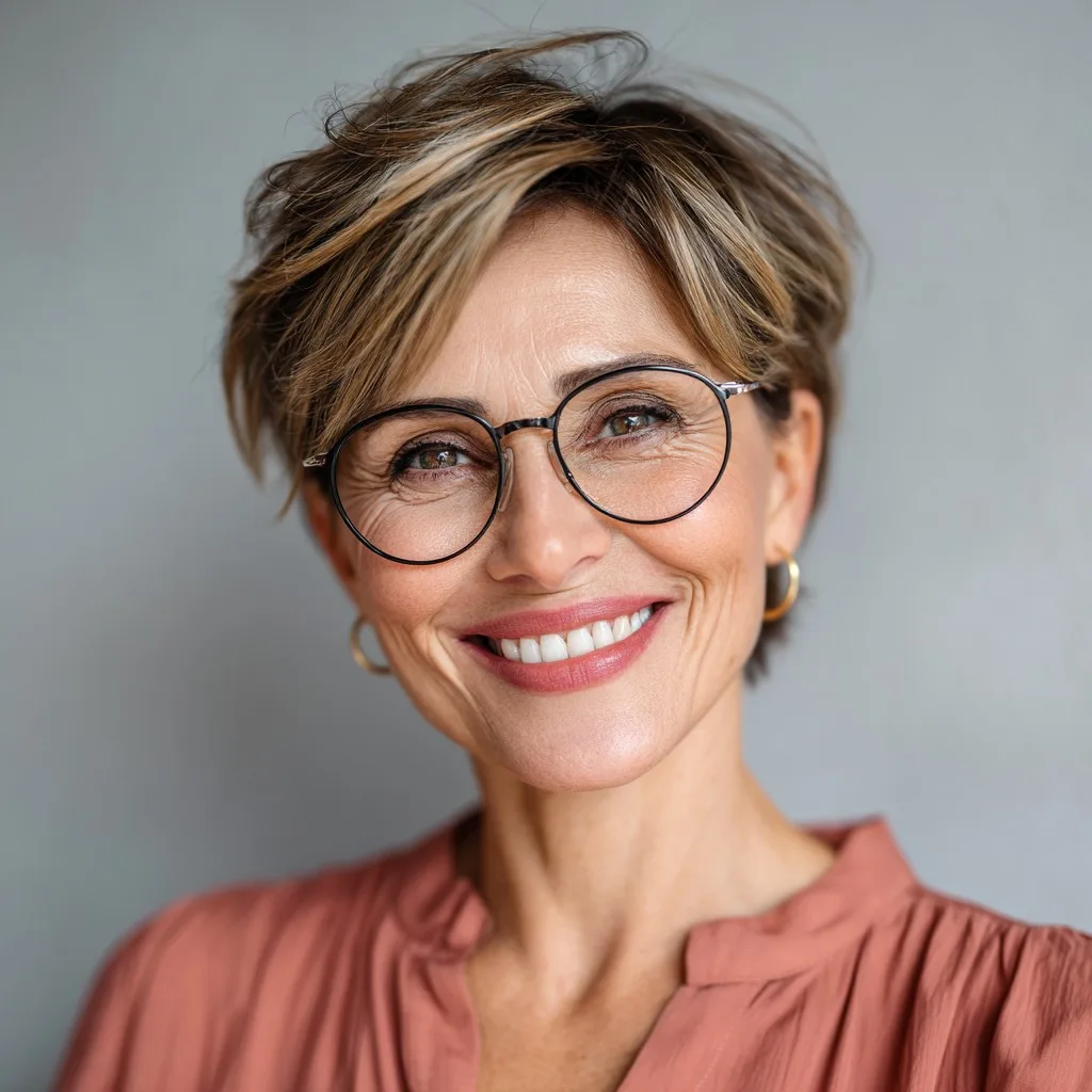 Chic Short Textured Pixie with Subtle Highlights
