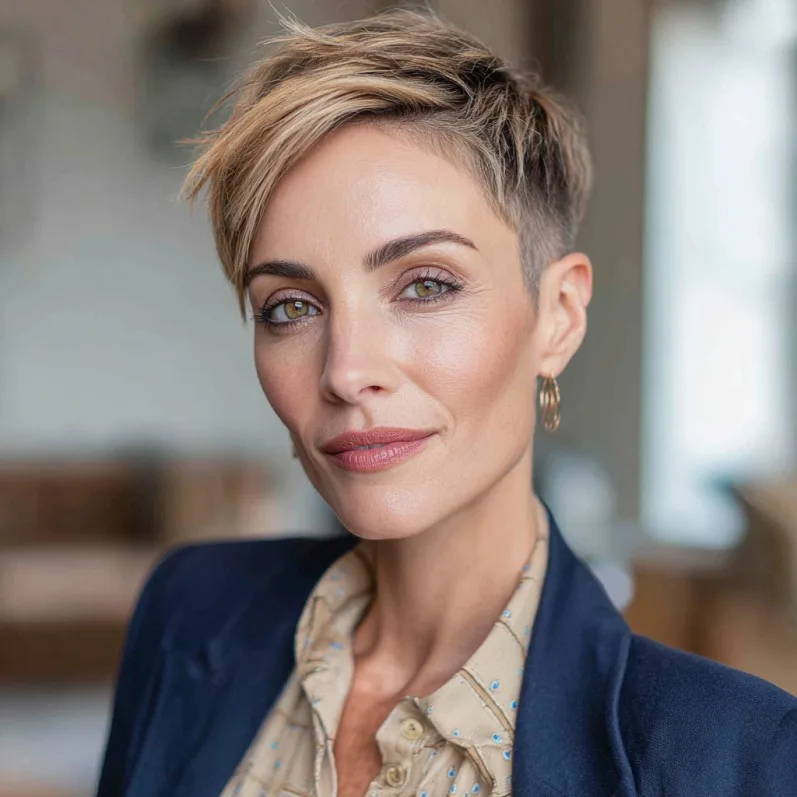 Chic Short Undercut Pixie with Textured Layers