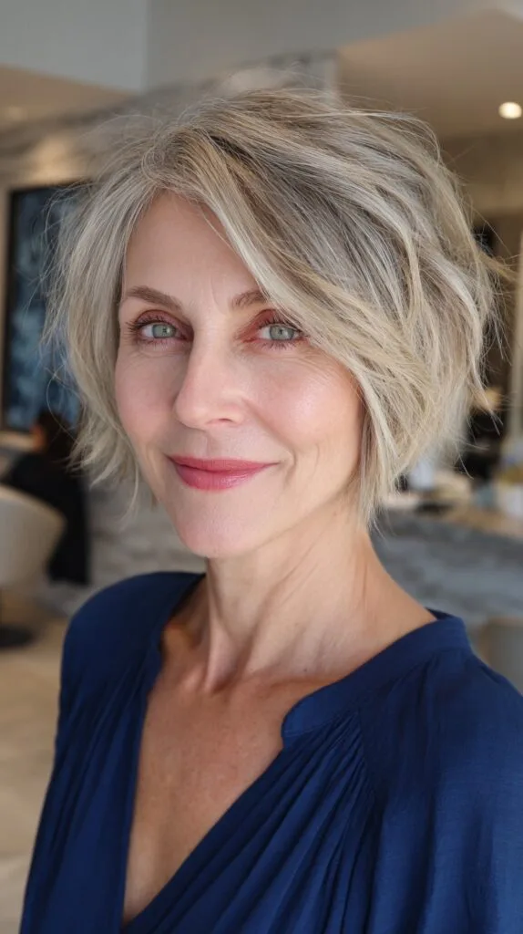 Chic Silver Layered Bob with Edgy Undercut