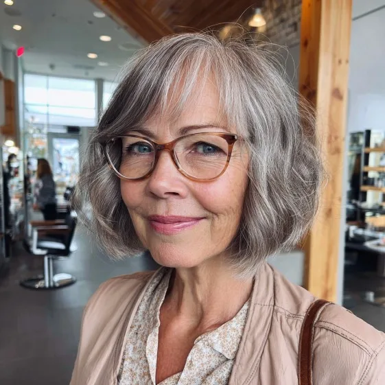 Chic Soft Curly Bob with Flattering Layers