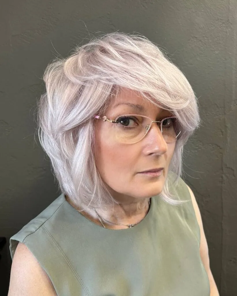 Chic Textured Bob with Soft Side-Swept Bangs
