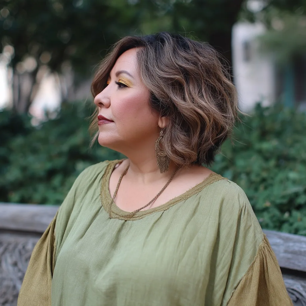 Chic Textured Butterfly Cut with Subtle Waves