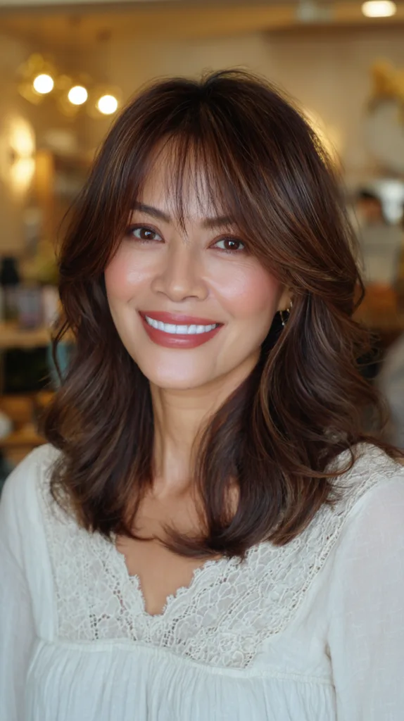 Chic Textured Butterfly Cut with Wispy Bangs