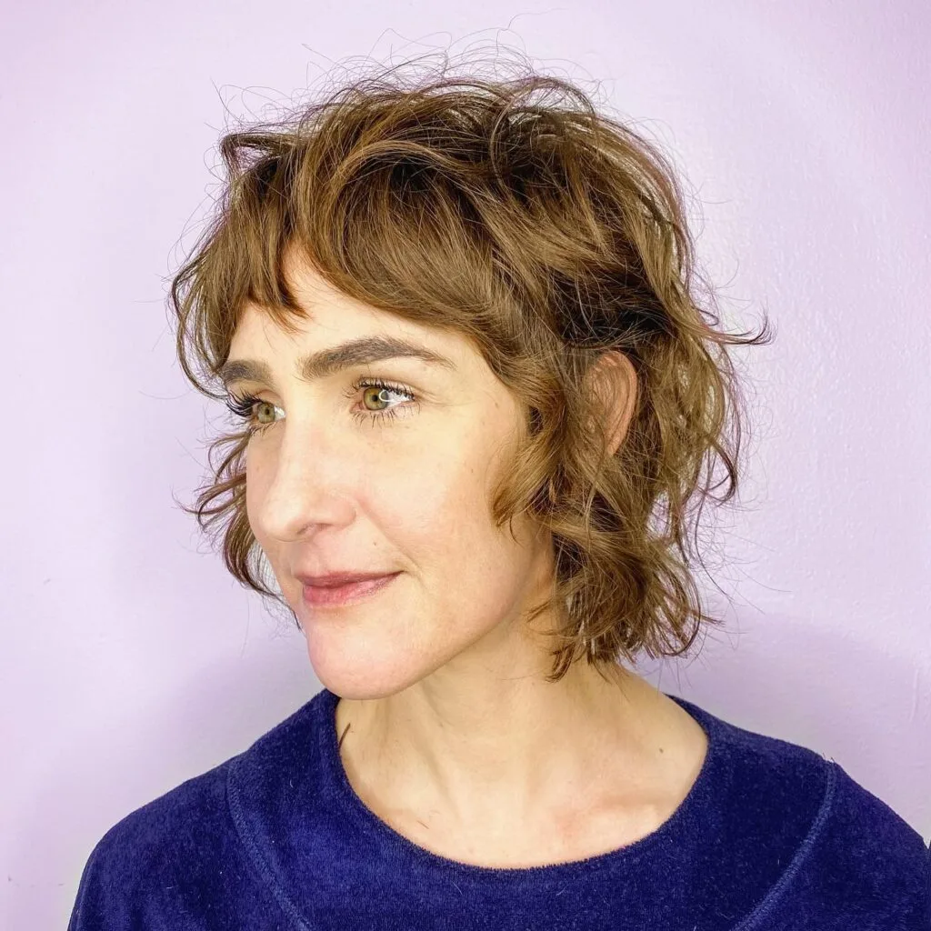 Chic Textured Choppy Bob with Soft Layered Bangs