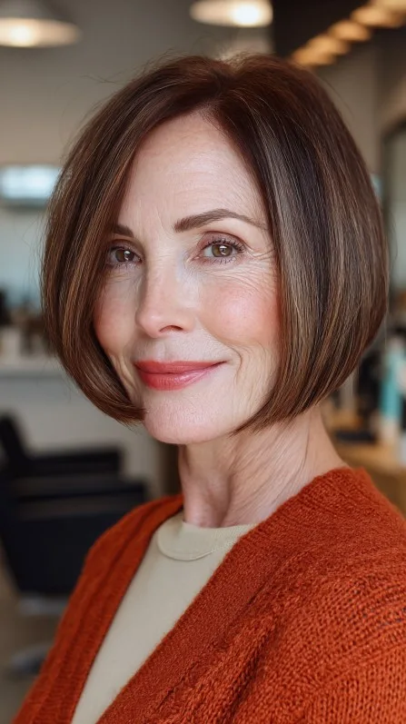 Chic Textured Inverted Bob with Warm Tones
