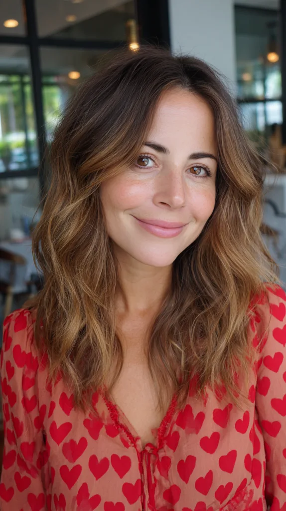 Chic Textured Long Waves with Subtle Balayage