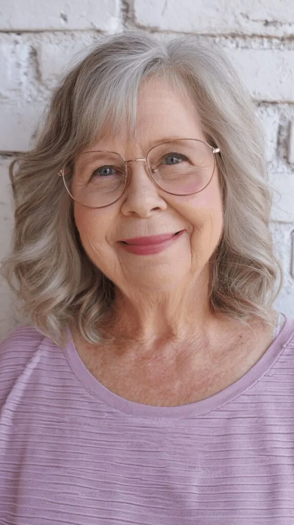 Chic Textured Medium-Length Curls with Subtle Highlights
