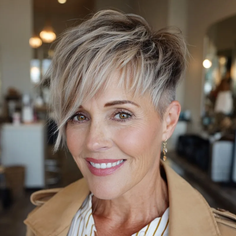 Chic Textured Pixie Cut with Edgy Undercut