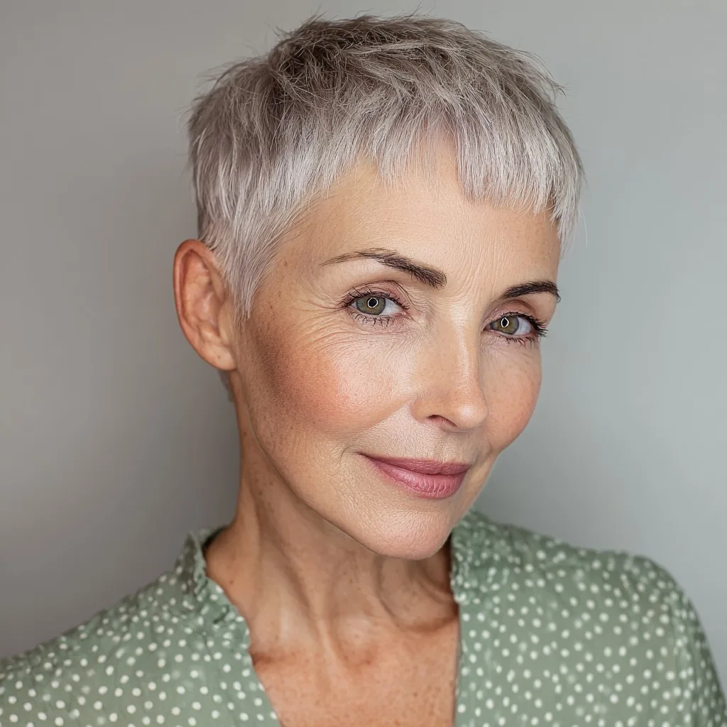 Chic Textured Pixie Cut with Micro Bangs