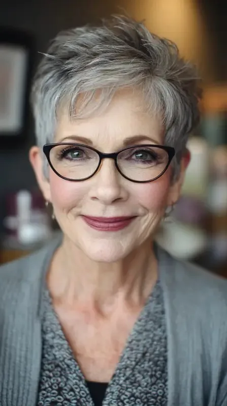 Chic Textured Pixie Cut with Playful Volume