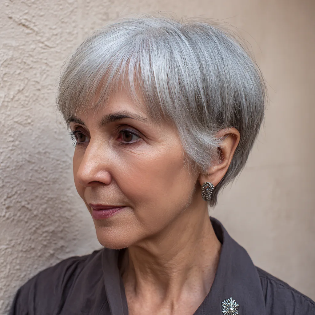 Chic Textured Pixie Cut with Soft Side-Swept Bangs