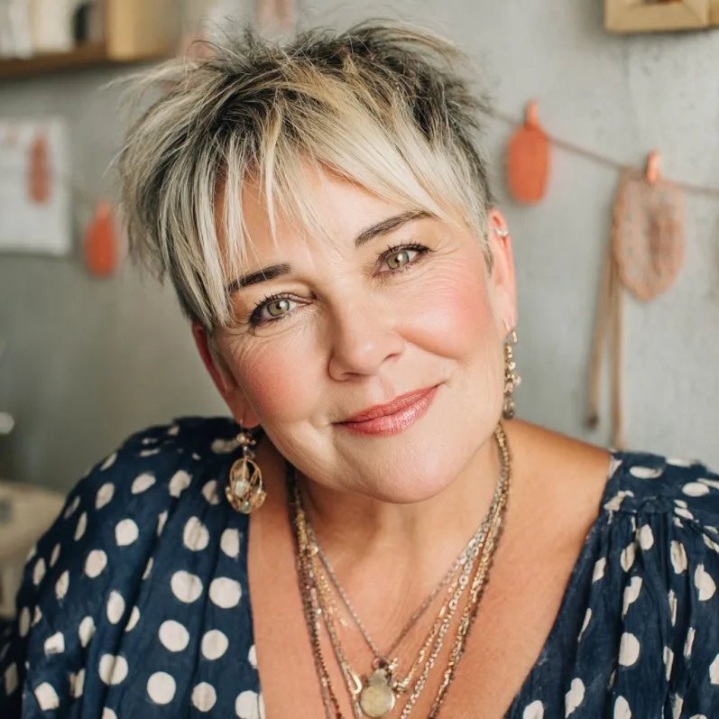 Chic Textured Pixie with Bold Highlights