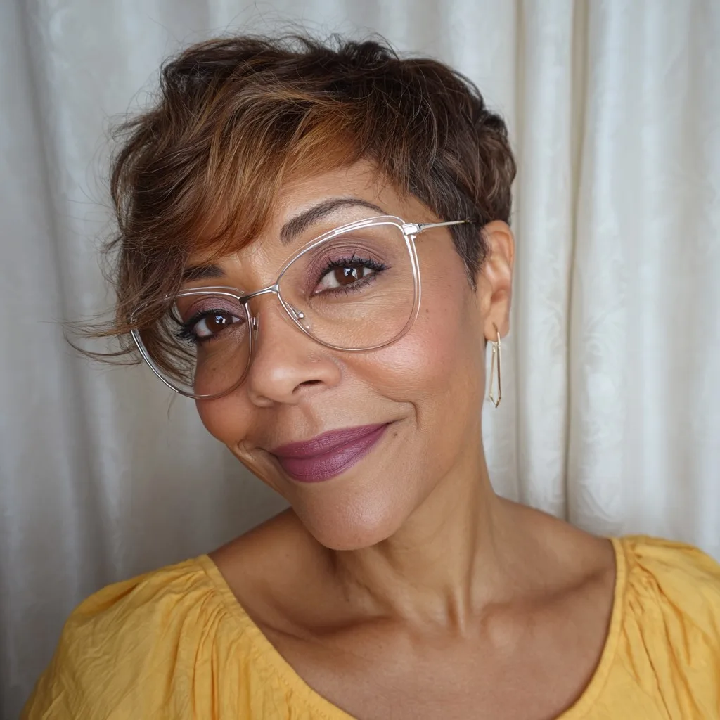 Chic Textured Pixie with Subtle Highlights
