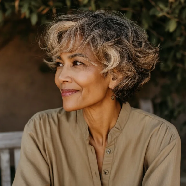 Chic Textured Short Cut with Soft Highlights
