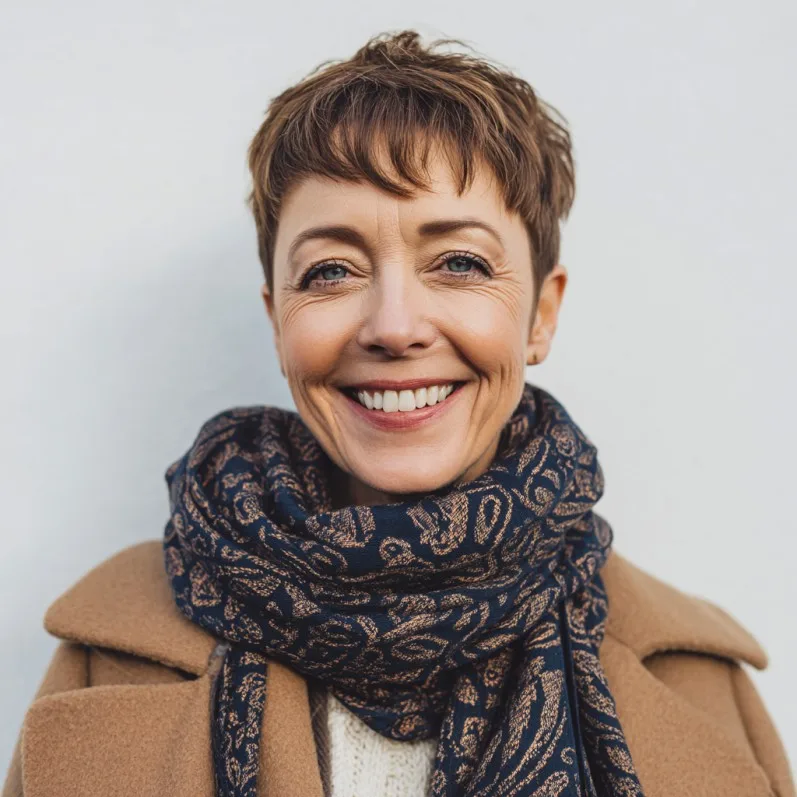 Chic Textured Short Pixie with Soft Fringe