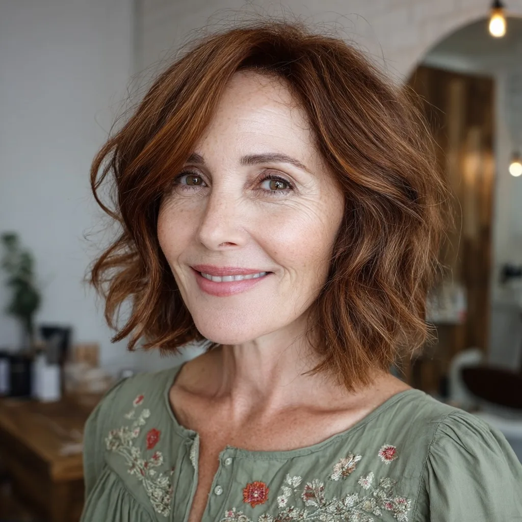 Chic Textured Shoulder-Length Waves