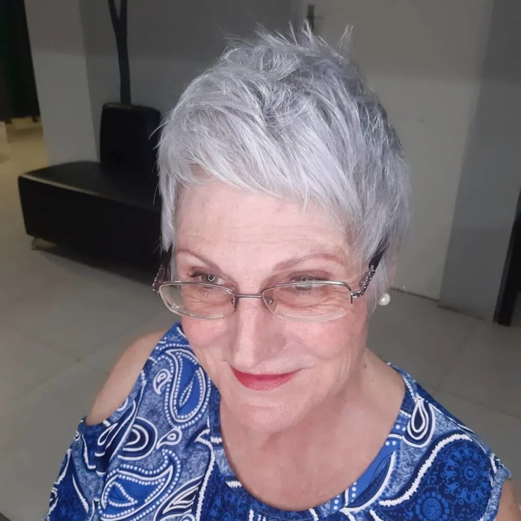 chic very short pixie for thick hair over 60