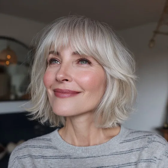 Choppy Layered Butterfly Cut with Subtle Bangs