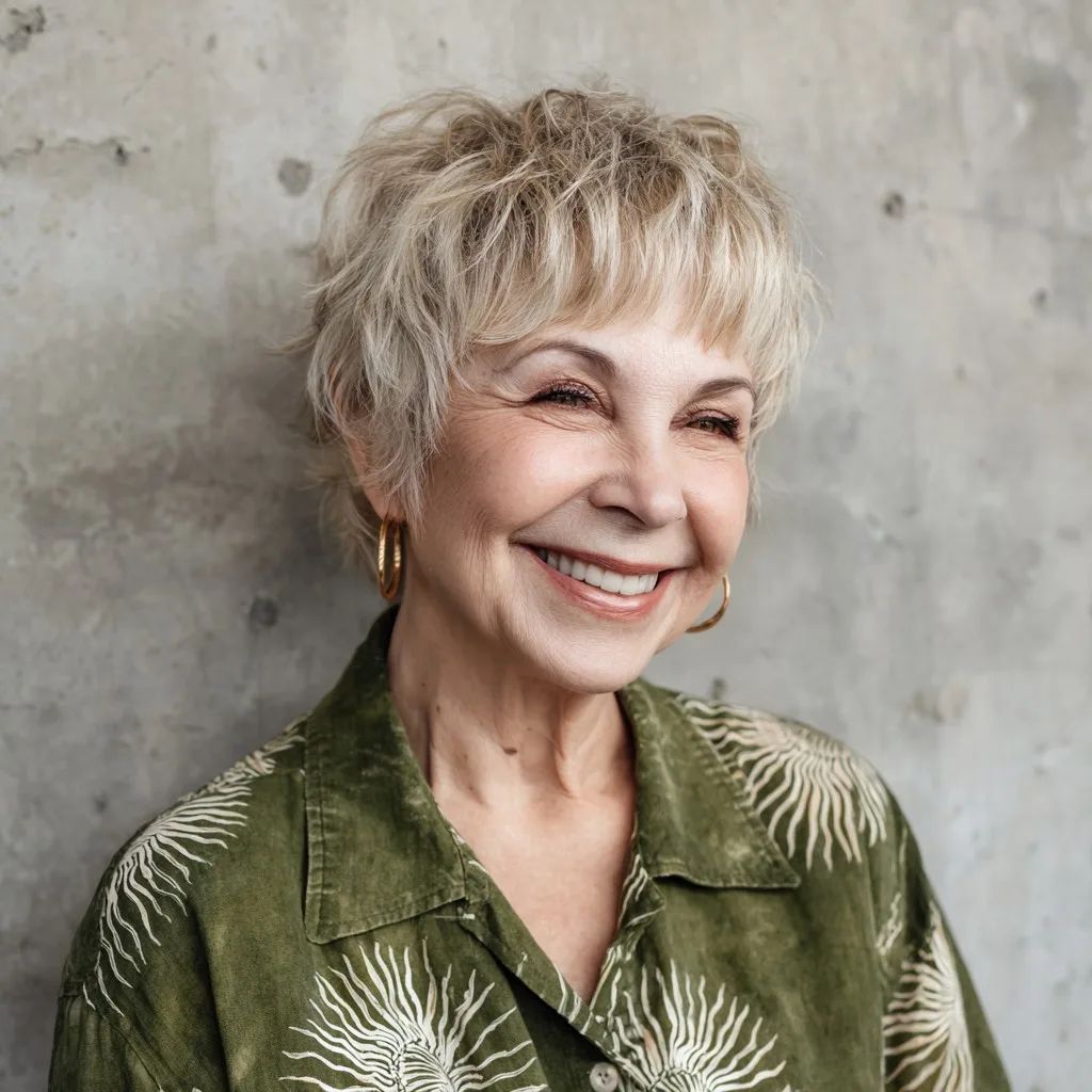 Choppy Textured Pixie with Soft Micro Bangs