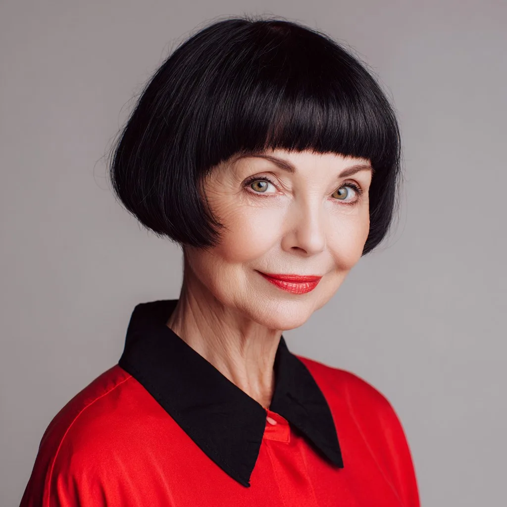 Classic Blunt Bob with Bold Micro Bangs