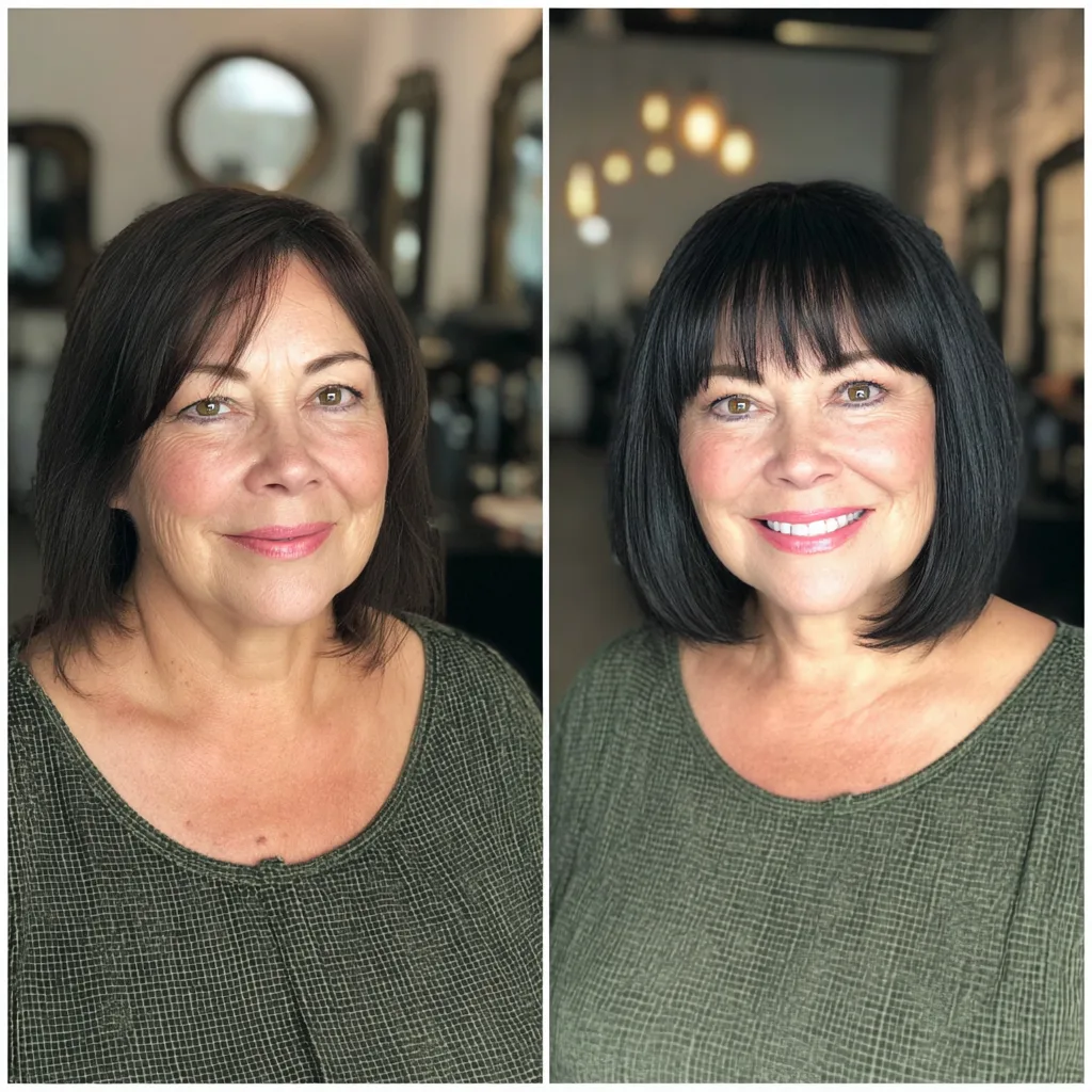 Classic Blunt Bob with Soft Bangs