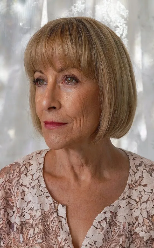 Classic Bob with Bangs for Women Passed Their 60s