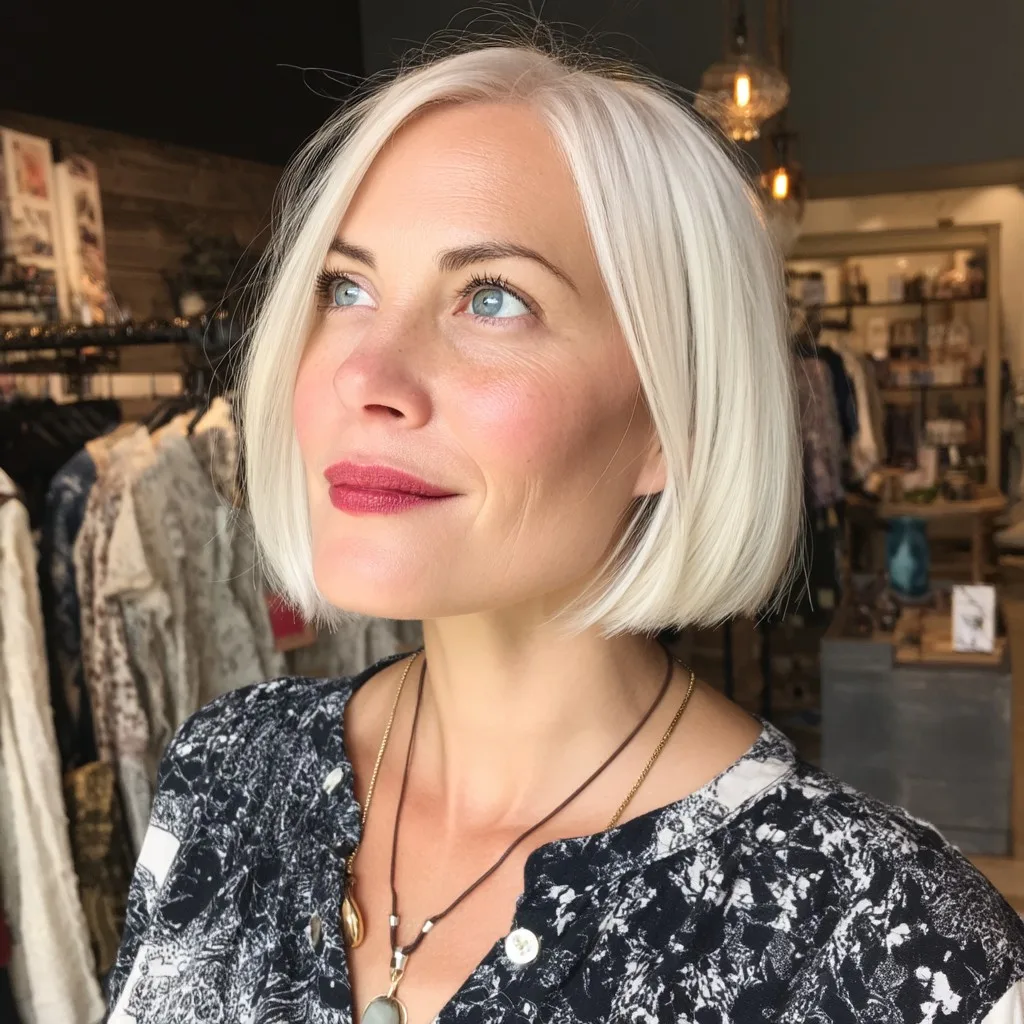 Classic Sleek Chin-Length Bob with Subtle Texture
