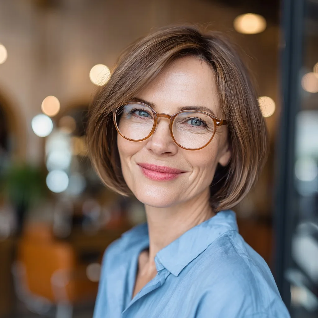 Classic Textured Bob with Side-Swept Bangs