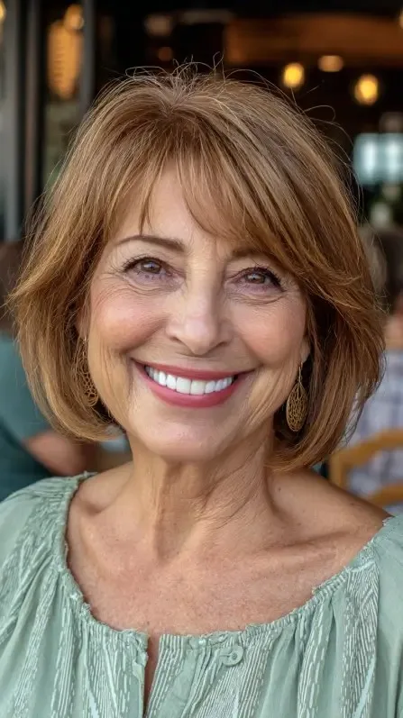Classic Textured Bob with Soft Side Bangs