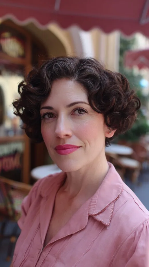 Classic Vintage Curly Bob with Defined Curls