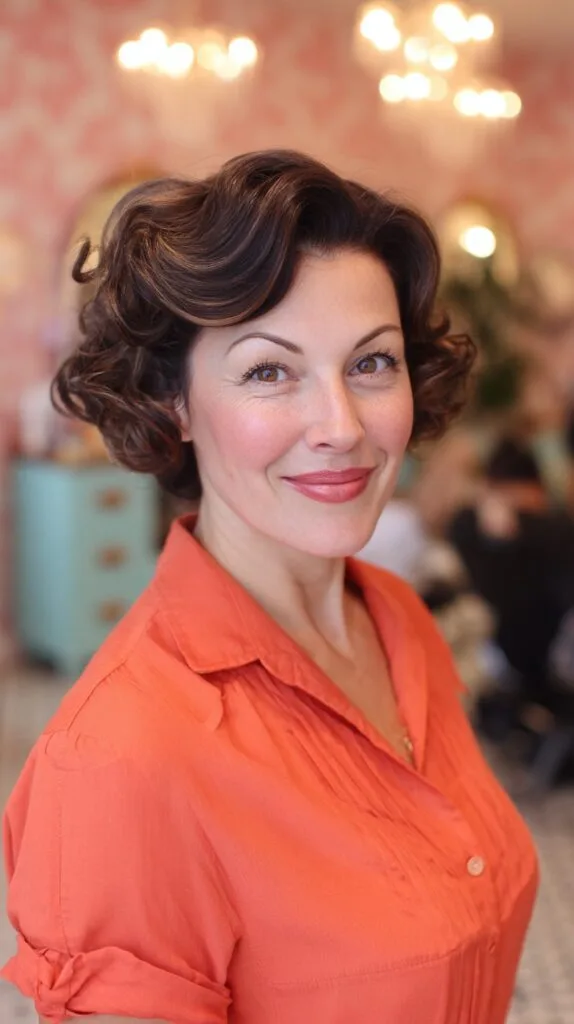 Classic Vintage-Inspired Curly Cut with Defined Curls