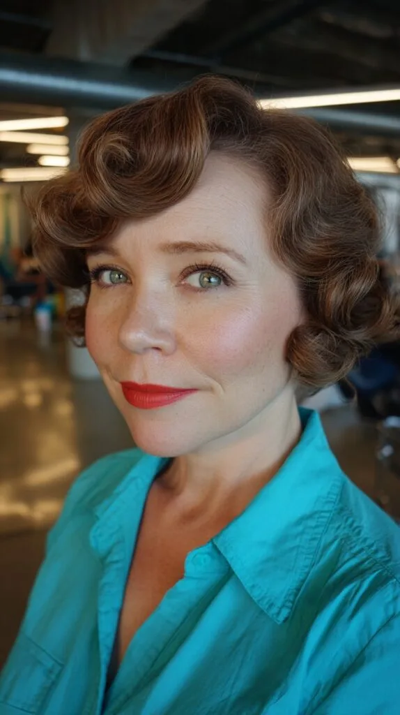 Classic Vintage-Inspired Curly Cut with Defined Waves