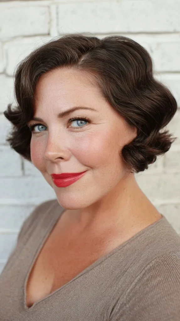 Classic Vintage-Inspired Curly Lob