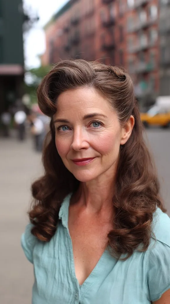 Classic Vintage-Inspired Soft Waves with Pin-Up Flair