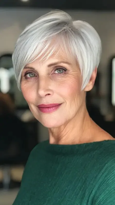 Contemporary Silver Textured Pixie Cut
