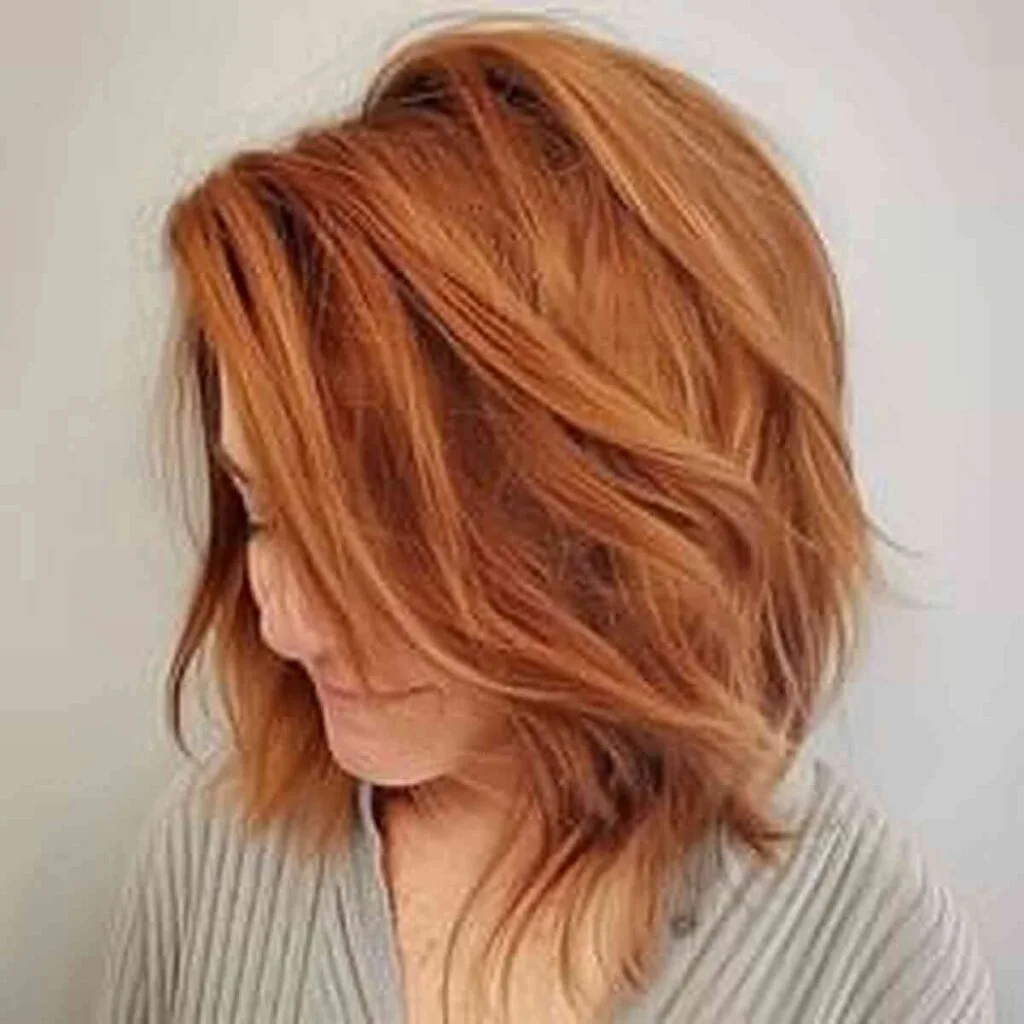 copper layered bob for women over 50